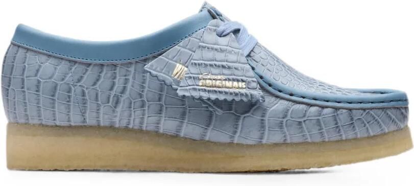 Clarks Originals Wallabee leren derby schoenen met krokodillen-reliëf Blauw