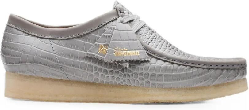 Clarks Originals Wallabee leren laarzen met krokodillen-reliëf Grijs