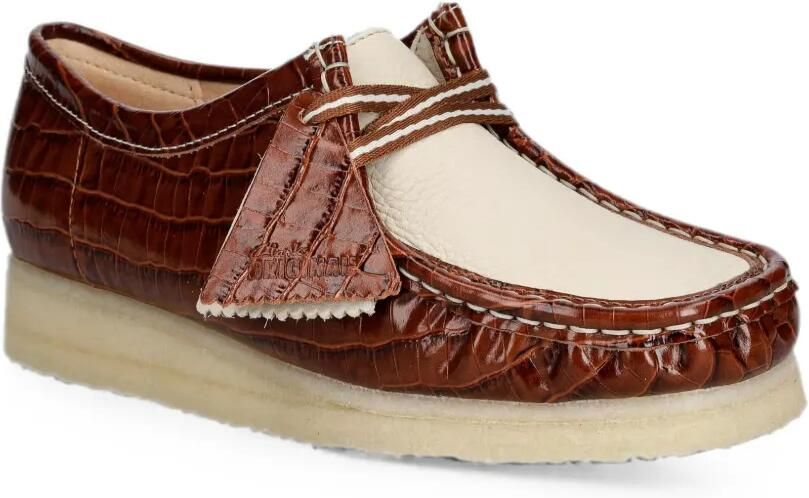Clarks Originals Wallabee loafers met krokodillen-reliëf Bruin - Foto 3