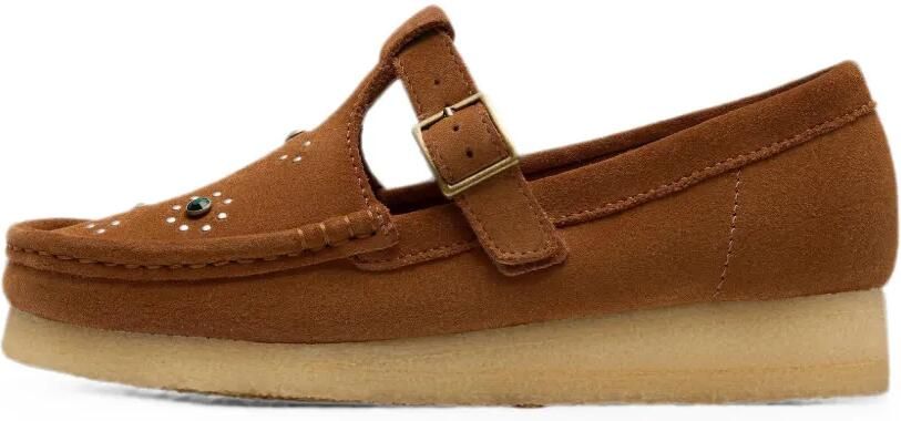 Clarks Originals Wallabee loafers met T-bandje Bruin
