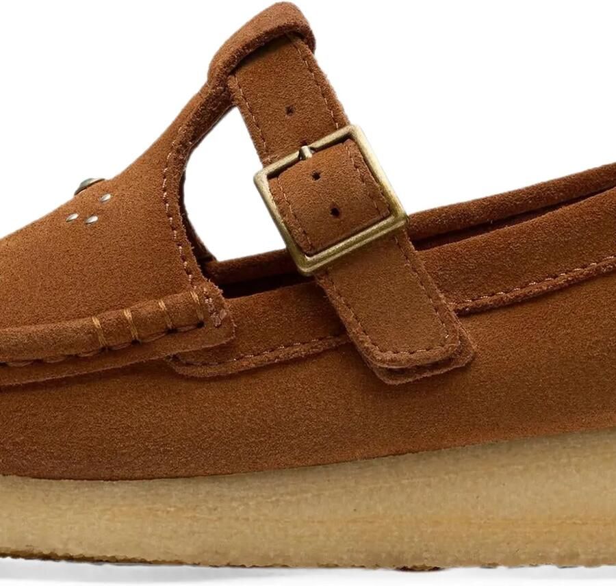 Clarks Originals Wallabee loafers met T-bandje Bruin - Foto 2