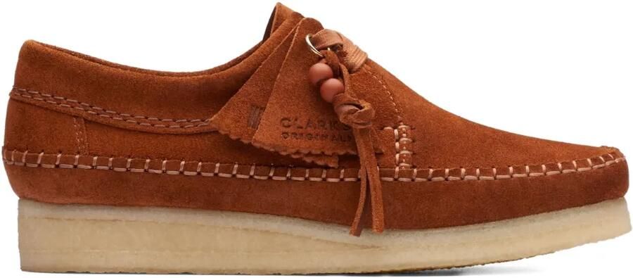 Clarks Originals Weaver "Ginger Suède" derby schoenen Bruin