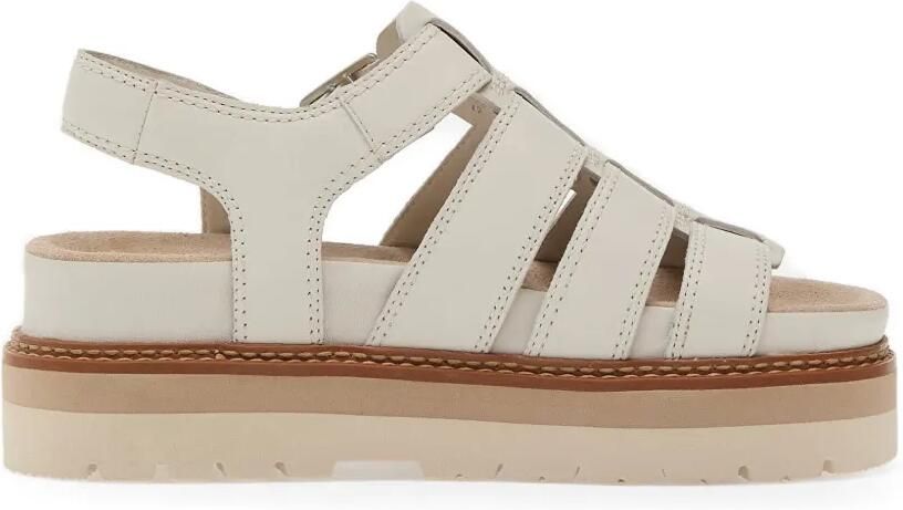 Clarks Sandalen met gesp en plateauzool Wit