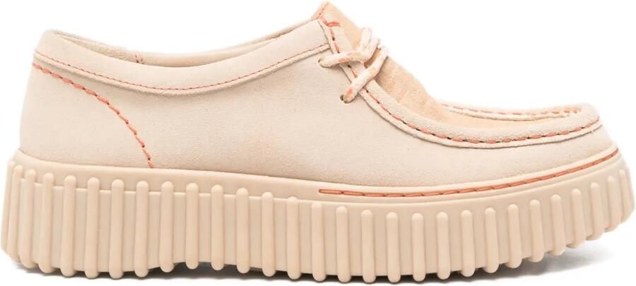 Clarks Torhill derby schoenen met plateauzool en textuur Beige
