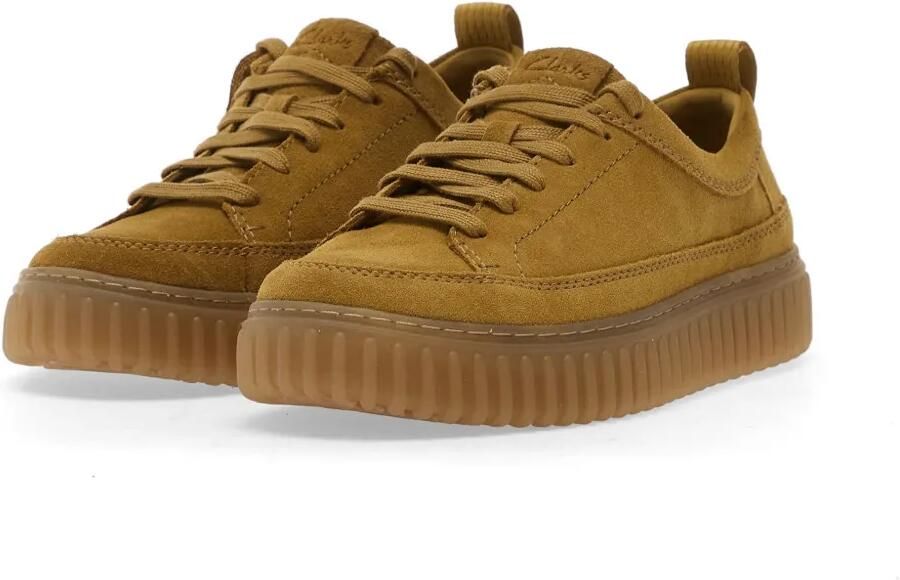 Clarks Torhill Lace suède sneakers met geribbelde zool Bruin - Foto 2
