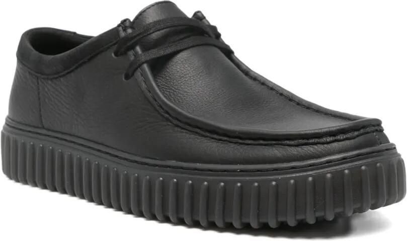 Clarks Torhill leren derby schoenen Zwart