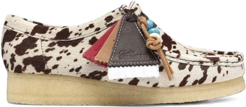 Clarks Wallabee cow-print loafers Beige