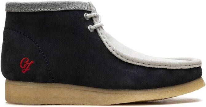 Clarks Wallabee "Navy Grey" suède laarzen Blauw