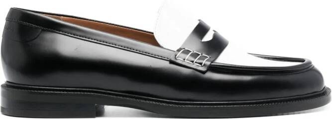 Claudie Pierlot Tweekleurige leren loafers Zwart