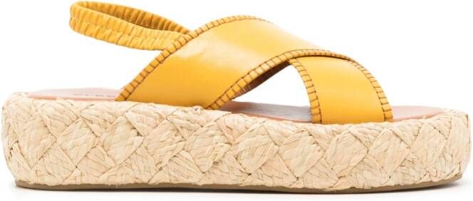 Clergerie Adom sandalen met plateauzool Geel