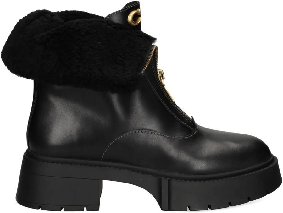 Coach 57 mm Leah laarzen met plateauzool en rits Zwart