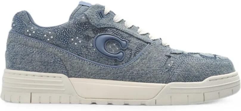 Coach Denim sneakers verfraaid met pailletten Blauw