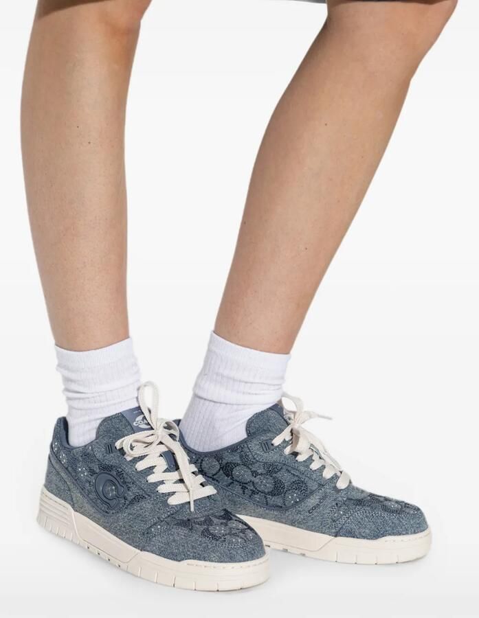 Coach Denim sneakers verfraaid met pailletten Blauw - Foto 2