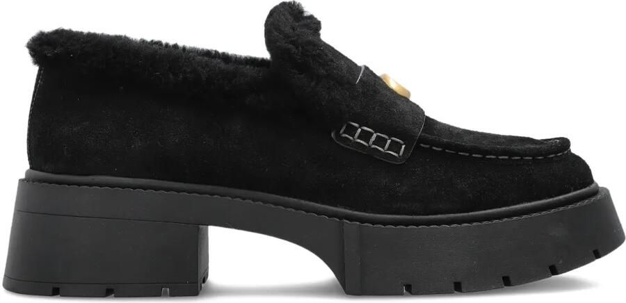 Coach Leah leren loafers met plateauzool Zwart