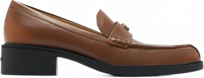 Coach Leren loafers met logoplakkaat Bruin
