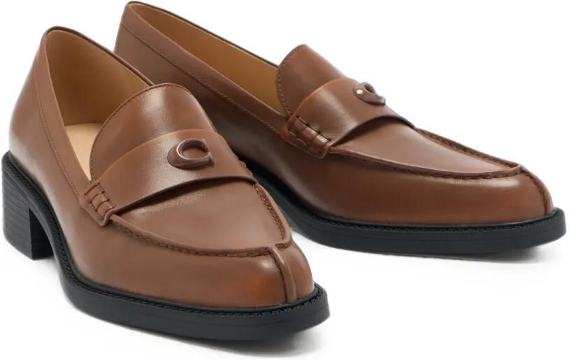 Coach Leren loafers met logoplakkaat Bruin - Foto 3
