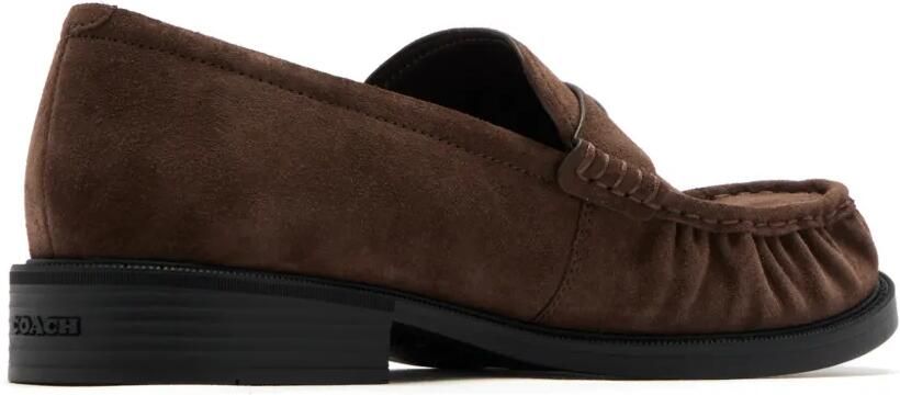 Coach logo-plaque suede loafers Bruin