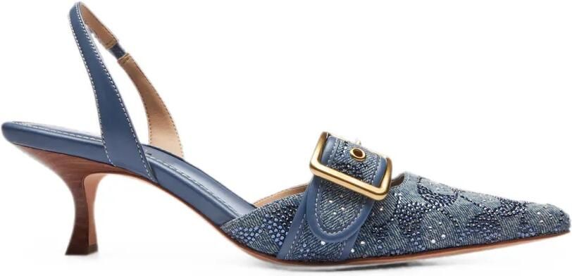 Coach Pumps met gesp en verfraaid met kristallen Blauw