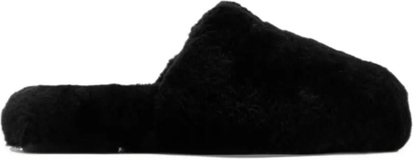 Coach shearling crystal-embellished slippers Zwart