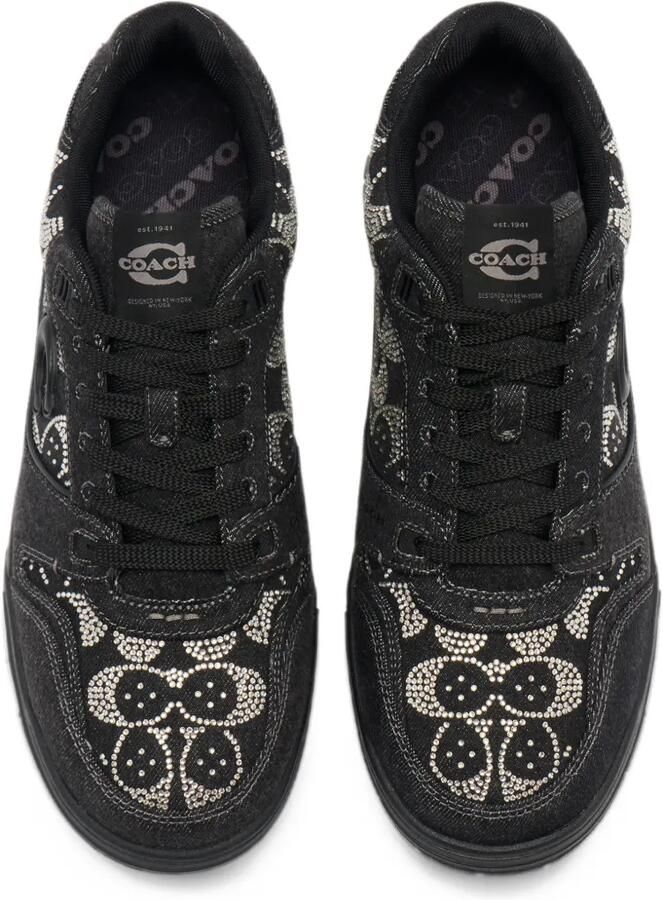 Coach Signature rhinestone-embellished sneakers Zwart - Foto 3