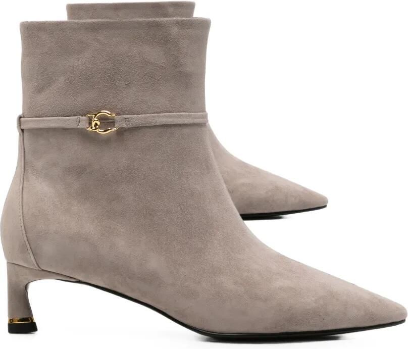Coccinelle C-Look enkellaarzen met puntige neus en gesp Beige