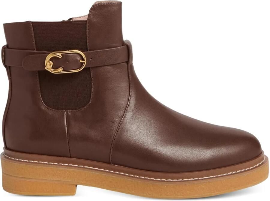 Coccinelle C-Saddle laarzen met gespbandje Bruin