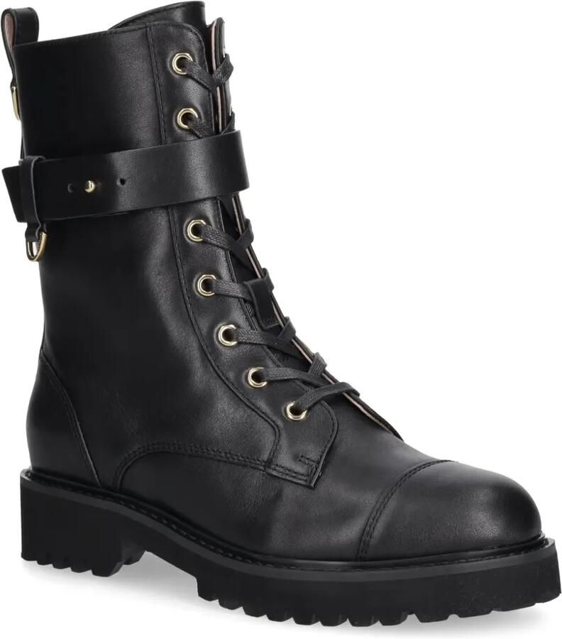 Coccinelle Combat boots met gespbandje en veters Zwart - Foto 2