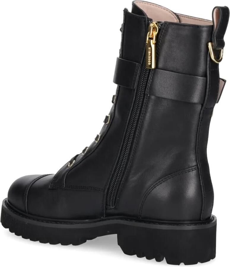Coccinelle Combat boots met gespbandje en veters Zwart - Foto 3