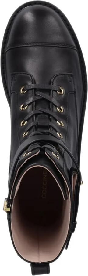 Coccinelle Combat boots met gespbandje en veters Zwart - Foto 5