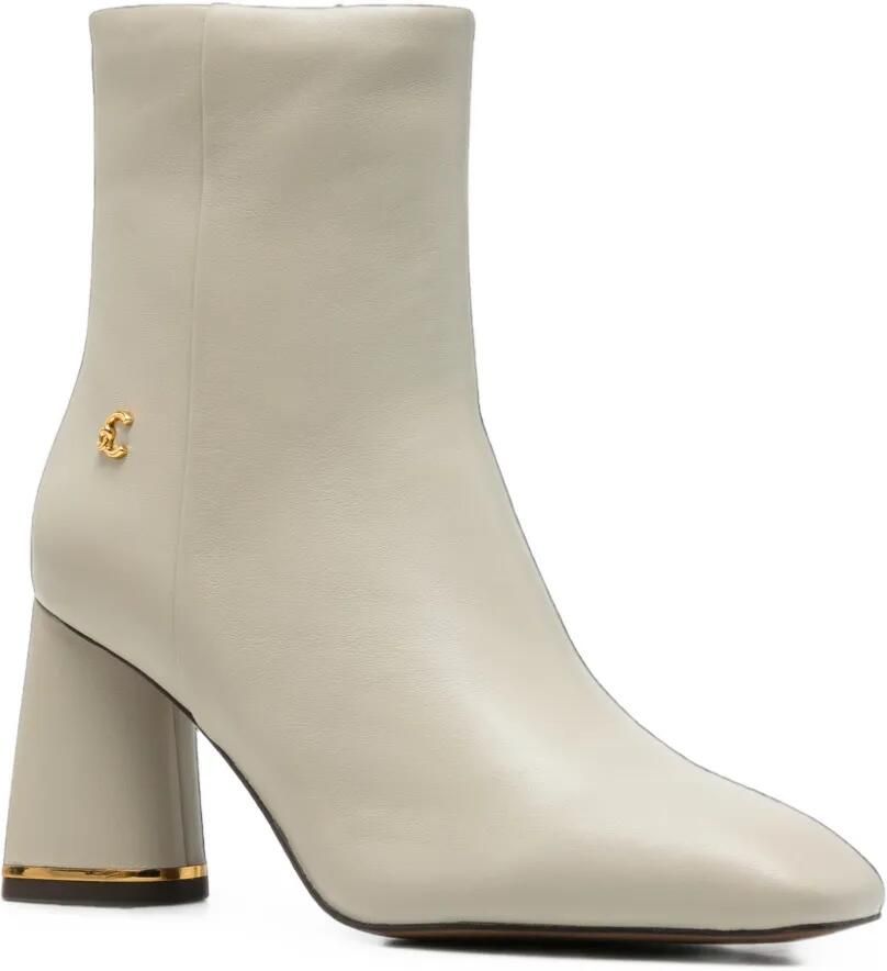 Coccinelle Enkellaarzen met blokhak en logo-plakkaat Beige - Foto 2
