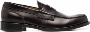College Leren loafers Bruin