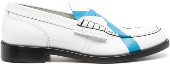 college Leren loafers Wit