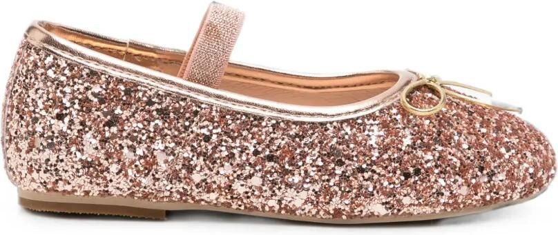 Colors Of California Ballerina's met glitter en strikdetail Roze