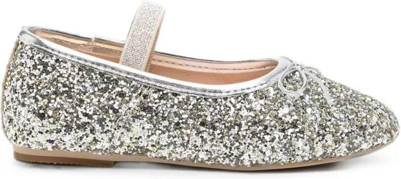 Colors Of California Ballerina's met glitter en strikdetail Zilver