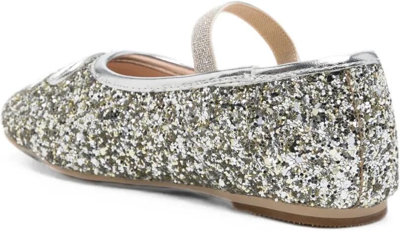 Colors Of California Ballerina's met glitter en strikdetail Zilver - Foto 2