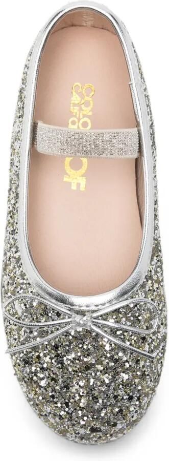 Colors Of California Ballerina's met glitter en strikdetail Zilver - Foto 3