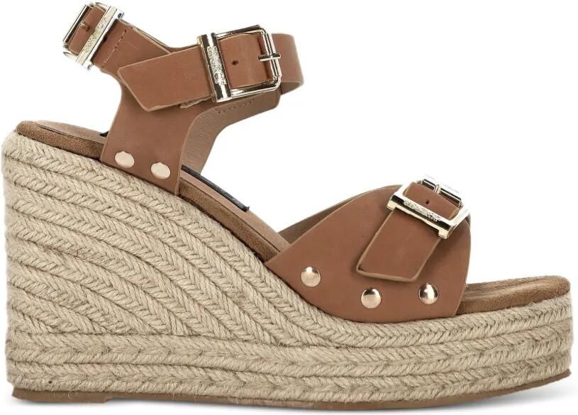 Colors Of California Capri sandalen met sleehak en gespdetail Bruin