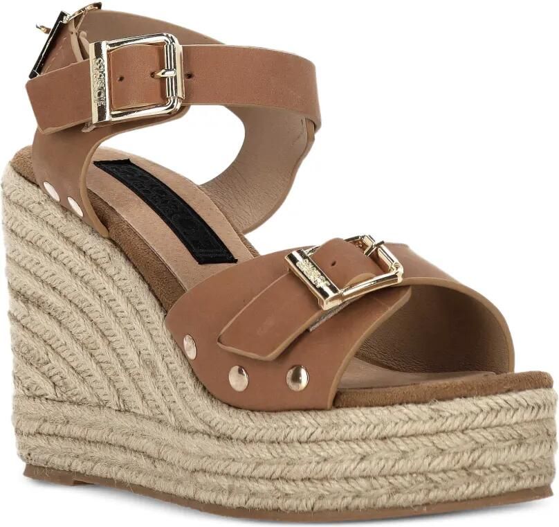 Colors Of California Capri sandalen met sleehak en gespdetail Bruin - Foto 2