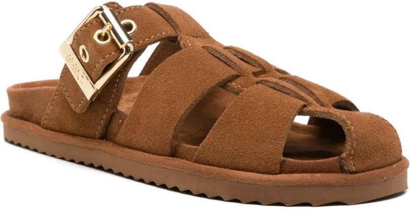 Colors Of California Gekooide suède sandalen met gespsluiting Bruin - Foto 4