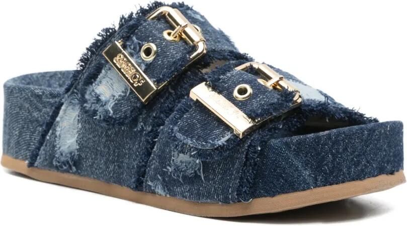 Colors Of California Gerafelde sandalen met gespsluiting Blauw - Foto 3