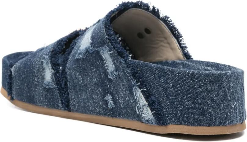 Colors Of California Gerafelde sandalen met gespsluiting Blauw - Foto 2