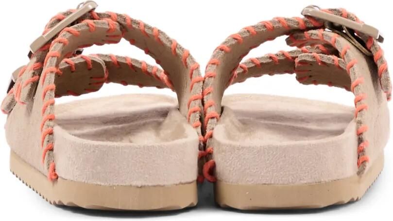 Colors Of California Leren sandalen met gesp en stiksels Beige - Foto 3