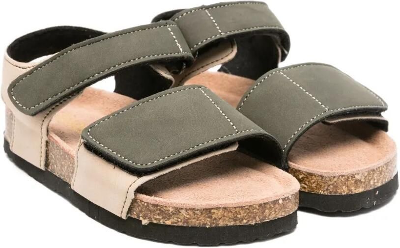 Colors Of California Sandalen met dubbele bandjes en kurk Groen