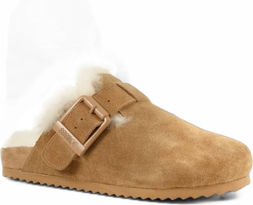 Colors Of California Slofi buckle-strap shearling-lined mules Beige - Foto 2