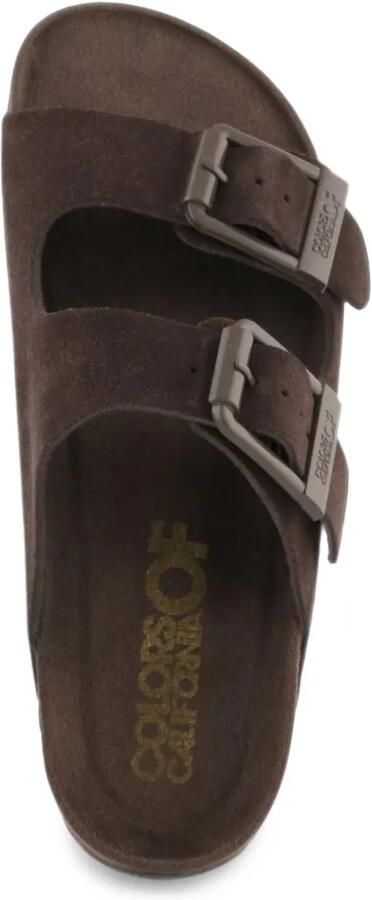 Colors Of California Slofi platte sandalen met gespsluiting Bruin - Foto 2