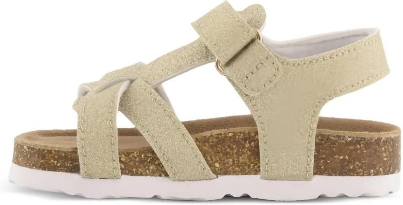 Colors Of California Slofik sandalen met klittenband en glitter Goud - Foto 4