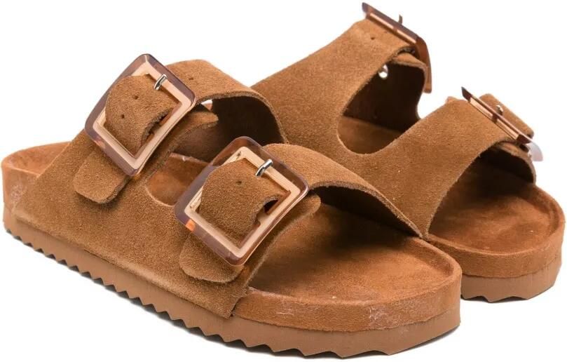 Colors Of California Suède sandalen met dubbele gesp Bruin - Foto 1