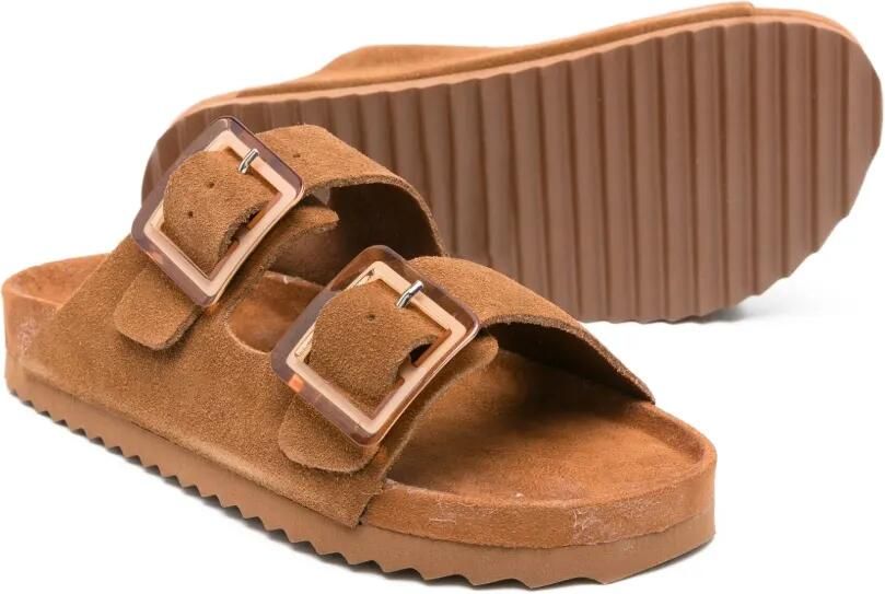Colors Of California Suède sandalen met dubbele gesp Bruin - Foto 3