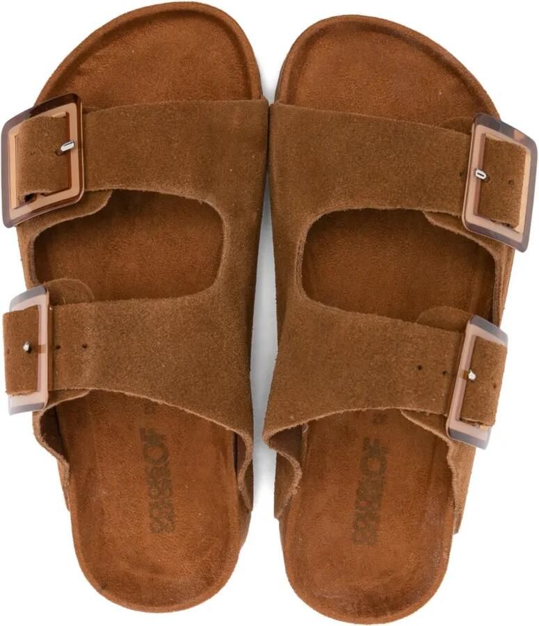 Colors Of California Suède sandalen met dubbele gesp Bruin - Foto 2