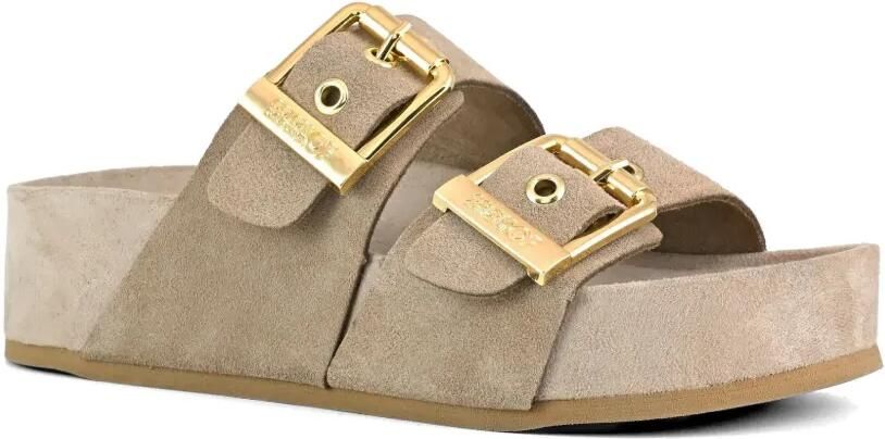 Colors Of California Suède sandalen met gespsluiting Bruin